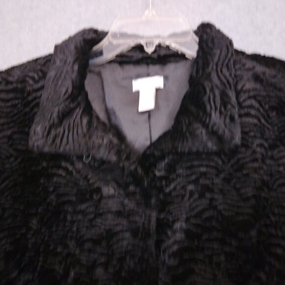 Chico’s | Faux Fur Textured Swing Jacket Black | Size XL - Picture 4 of 10